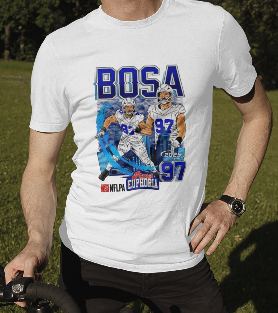 Bosa NFLPA Football 2025 Planet Euphoria Number 97 Skyline T-Shirt