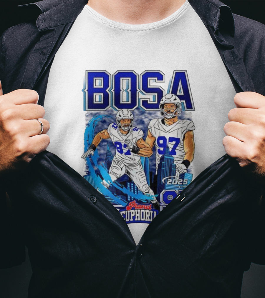 Bosa NFLPA Football 2025 Planet Euphoria Number 97 Skyline T-Shirt