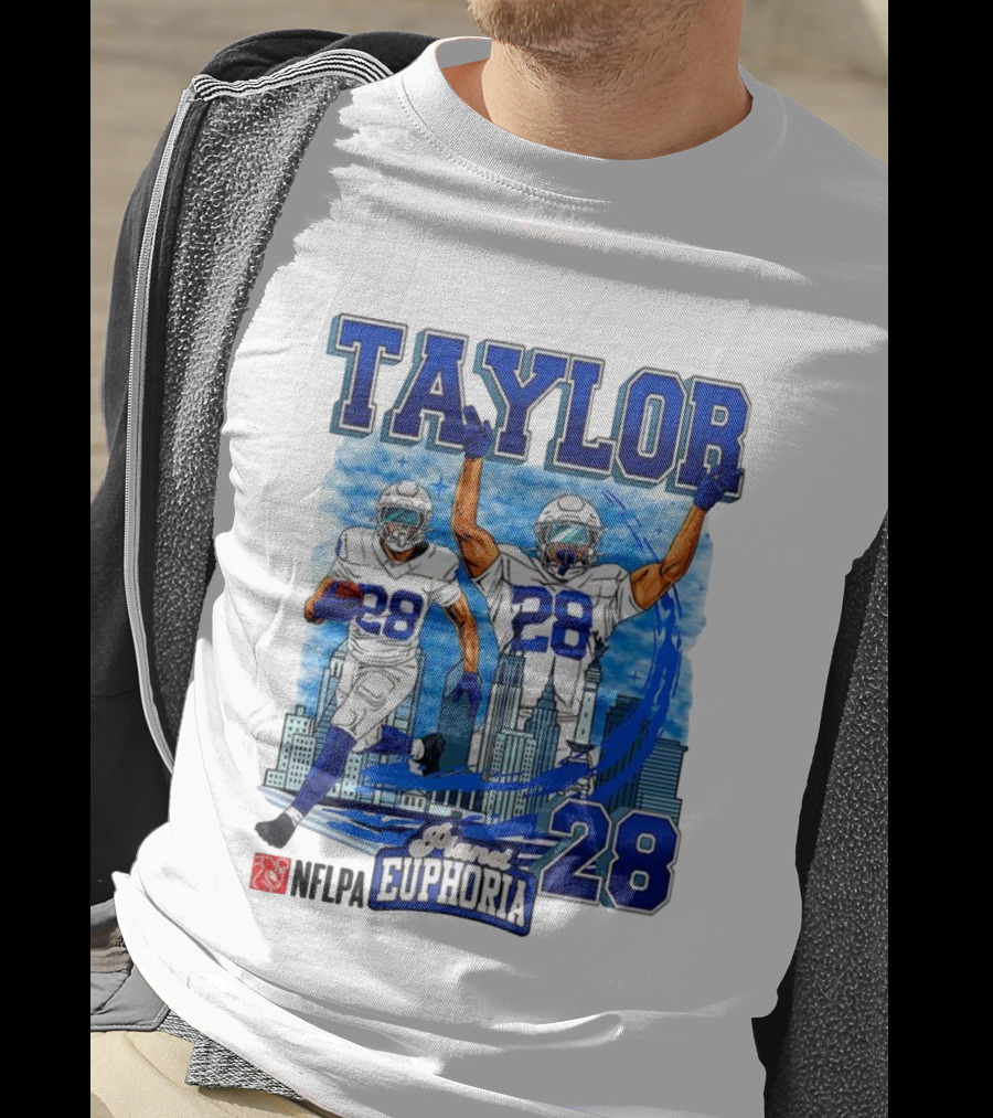Taylor Indianapolis Planet Euphoria NFLPA Number 28 Skyline T-Shirt