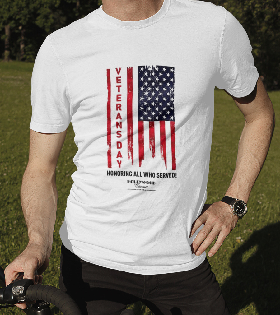 Veterans Day Honoring All Who Served Hollywood Flag Stars And Stripes T-Shirt