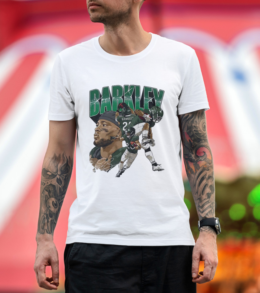 Barkley Saquon Football Player Signature Philadelphia Eagles T-Shirt