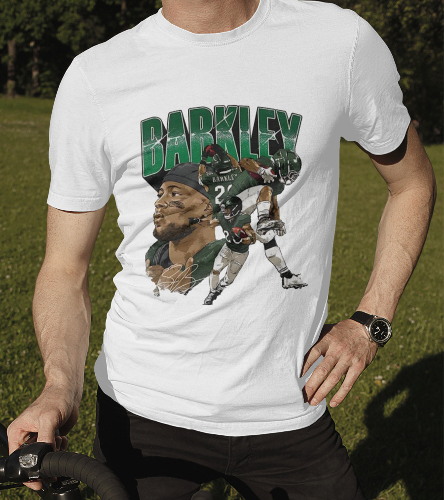 Barkley Saquon Football Player Signature Philadelphia Eagles T-Shirt