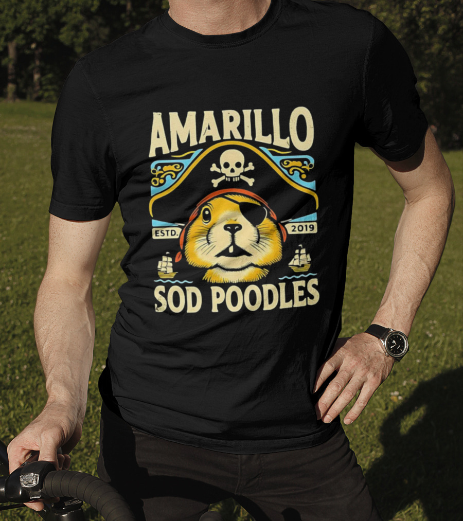 Amarillo Sod Poodles Pirate Prairie Dog Estd 2019 T-Shirt