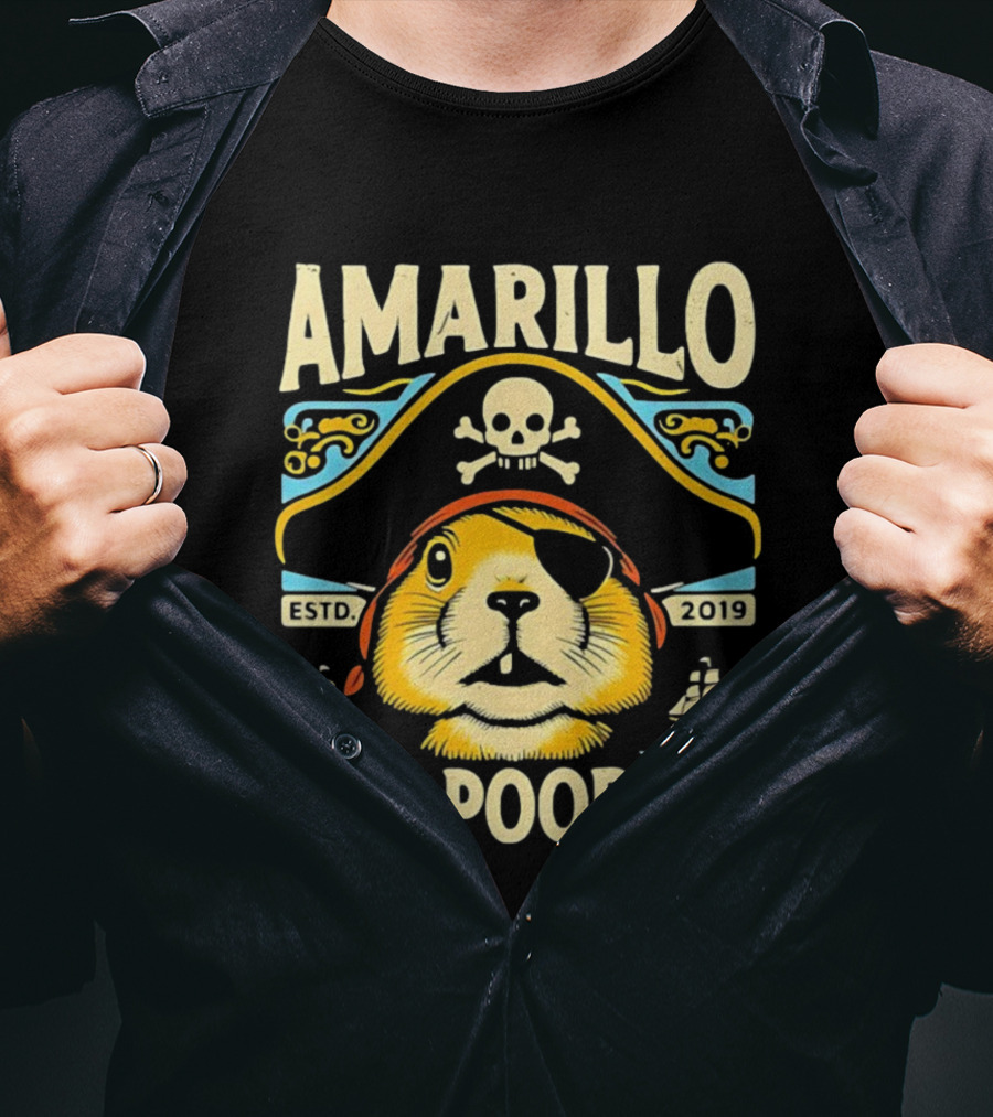 Amarillo Sod Poodles Pirate Prairie Dog Estd 2019 T-Shirt