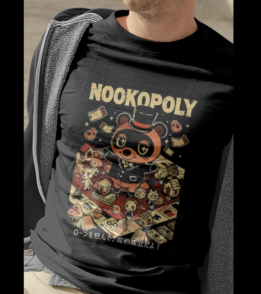 Nookopoly Animal Crossing Monopoly Game Crossover With Tom Nook In Top Hat T-Shirt