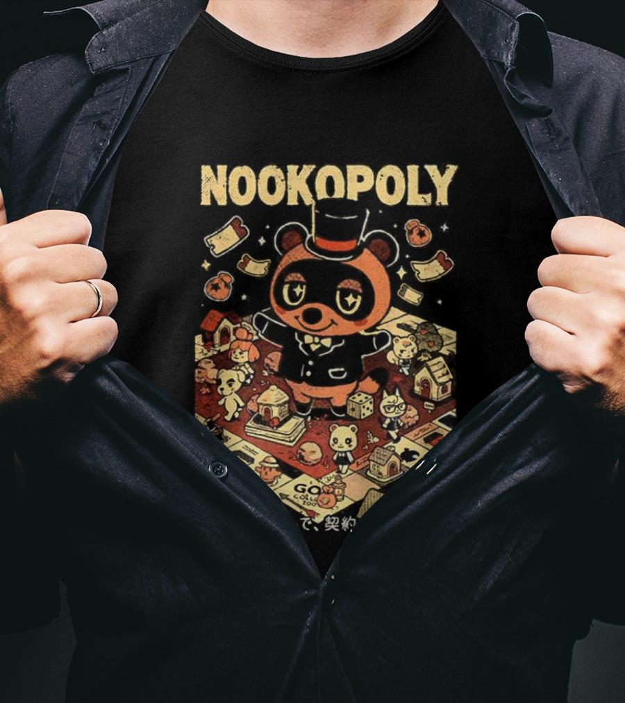 Nookopoly Animal Crossing Monopoly Game Crossover With Tom Nook In Top Hat T-Shirt