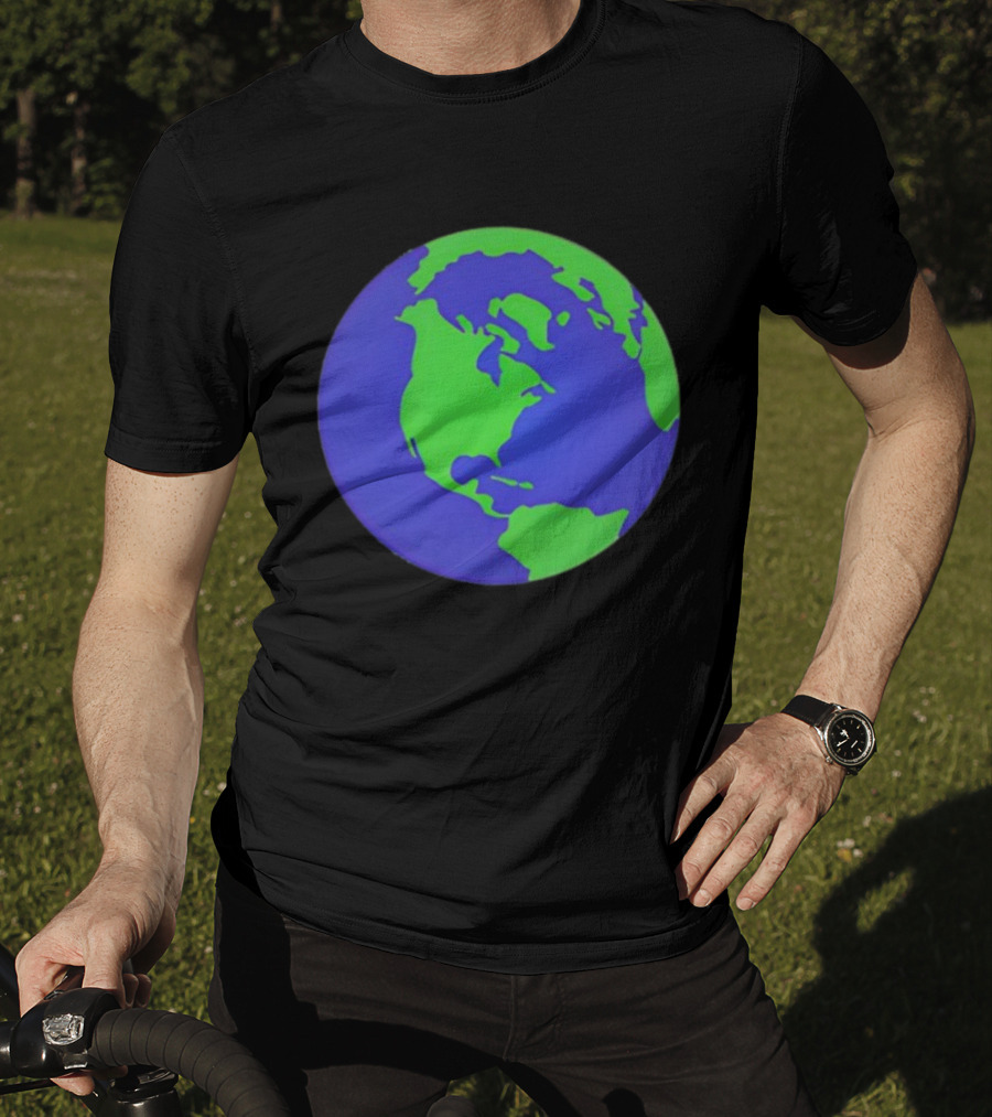 The Office Earth Globe Blue Green Map Design T-Shirt