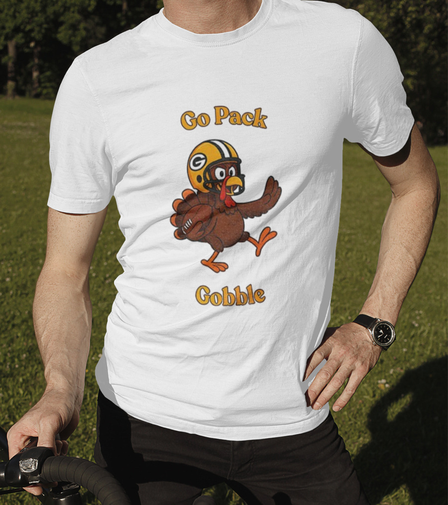 Go Pack Gobble Green Bay Packers Thanksgiving Football Turkey T-Shirt