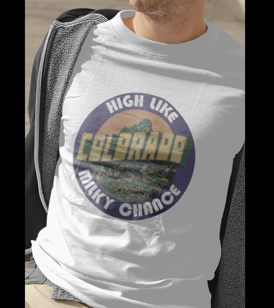 High Like Colorado Milky Chance Circular Mountain Design T-Shirt