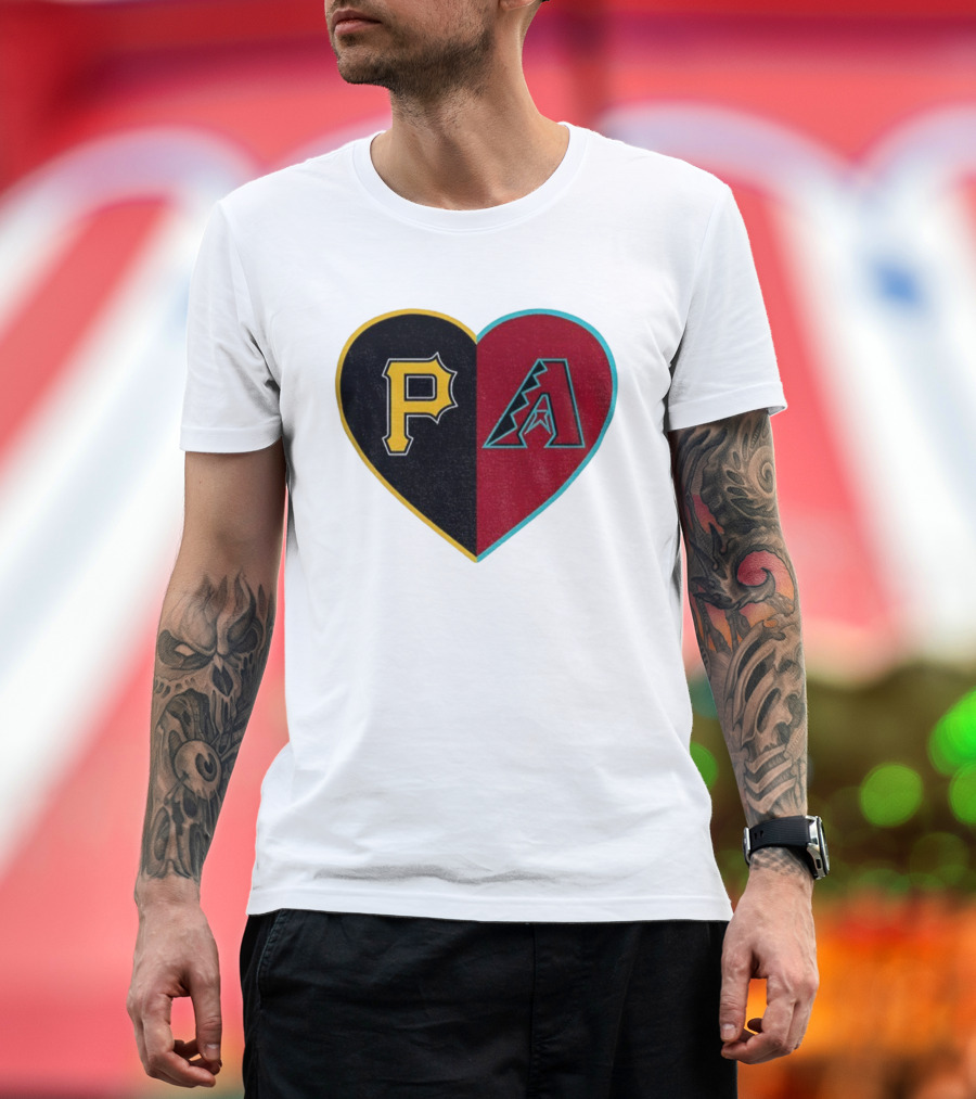 Pittsburgh Pirates Arizona Diamondbacks Split Heart Personalized T-Shirt