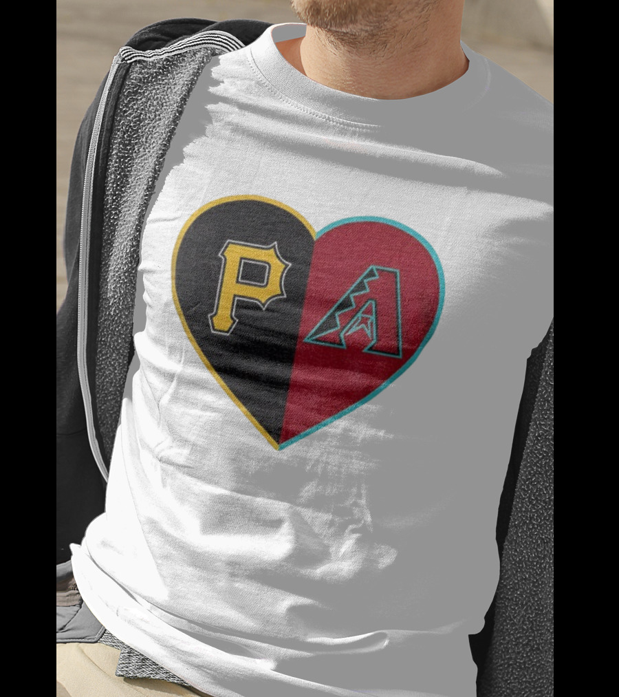 Pittsburgh Pirates Arizona Diamondbacks Split Heart Personalized T-Shirt