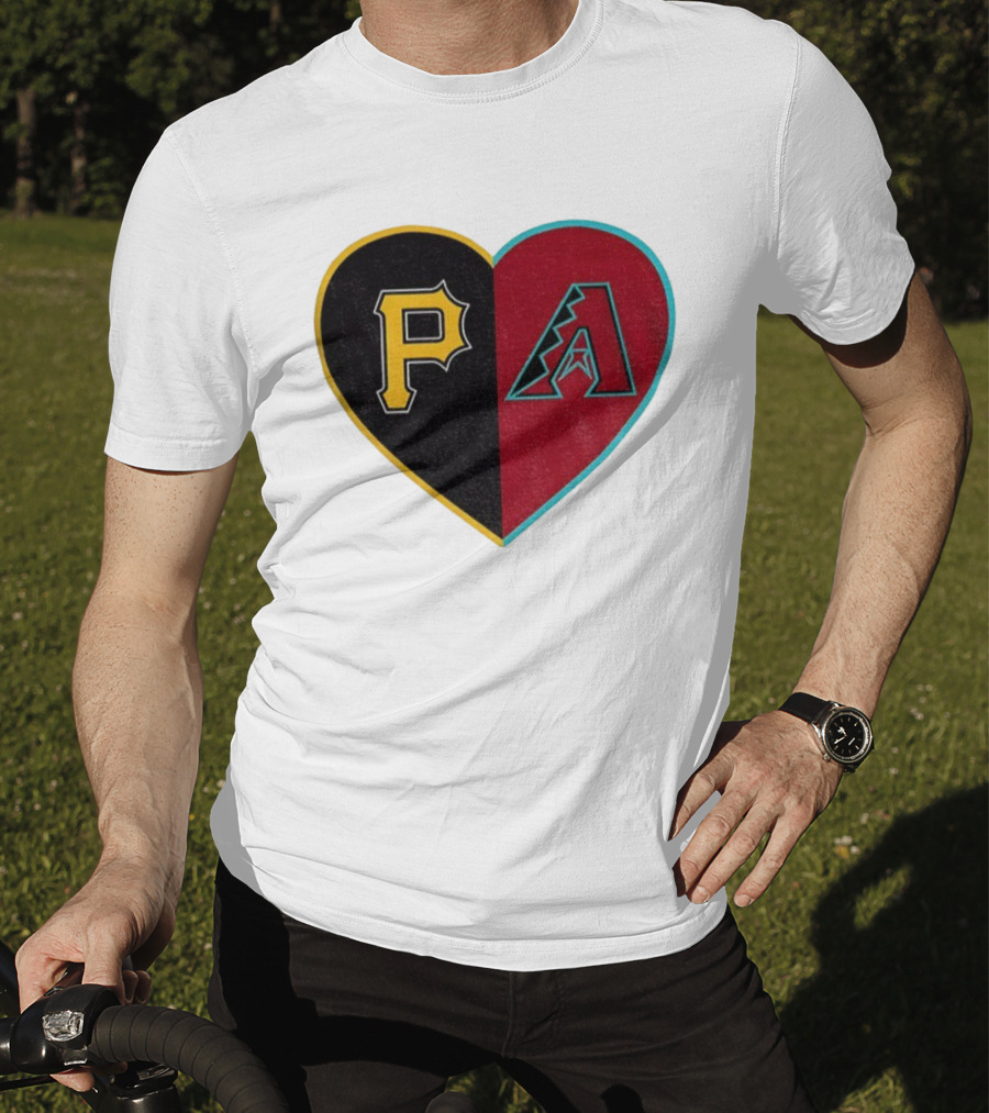 Pittsburgh Pirates Arizona Diamondbacks Split Heart Personalized T-Shirt