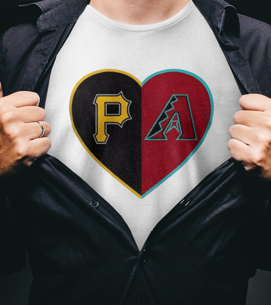 Pittsburgh Pirates Arizona Diamondbacks Split Heart Personalized T-Shirt