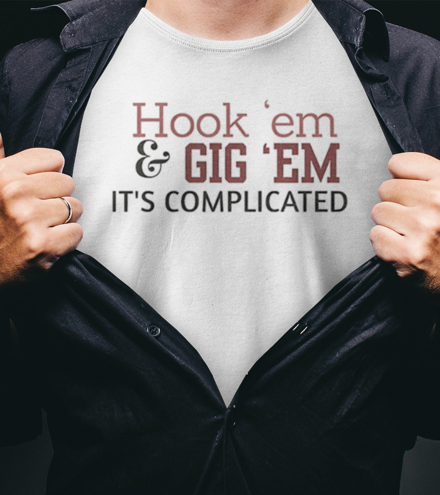 Texas Longhorns Vs Texas A&M Aggies Hook Em And Gig Em It's Complicated T-Shirt