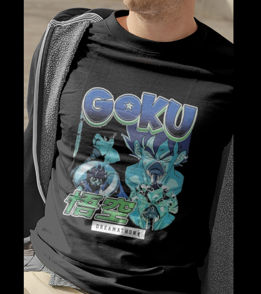 Goku Dreamathon Dragon Ball Blue Aura Kamehameha Burst T-Shirt
