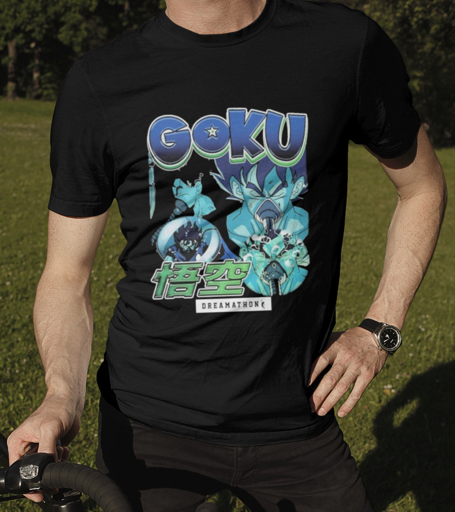 Goku Dreamathon Dragon Ball Blue Aura Kamehameha Burst T-Shirt