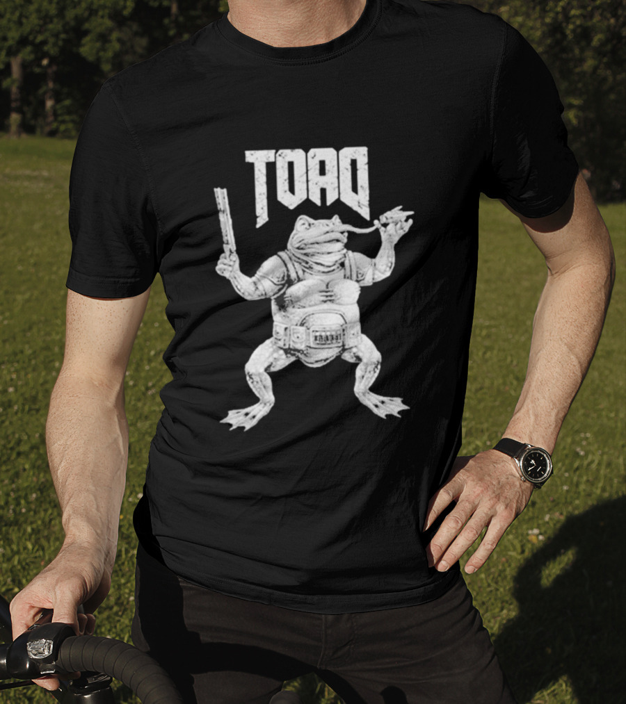 Toad Frog Warrior With Gun And Sword T-Shirt