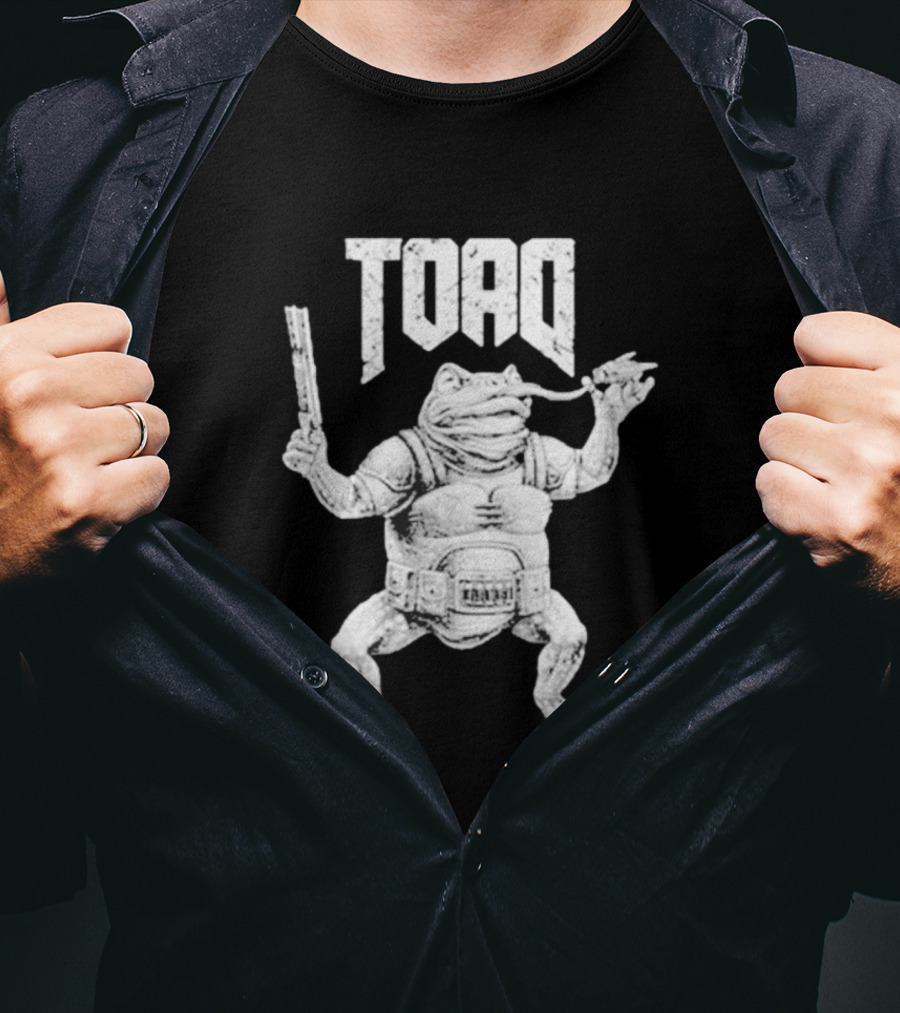Toad Frog Warrior With Gun And Sword T-Shirt