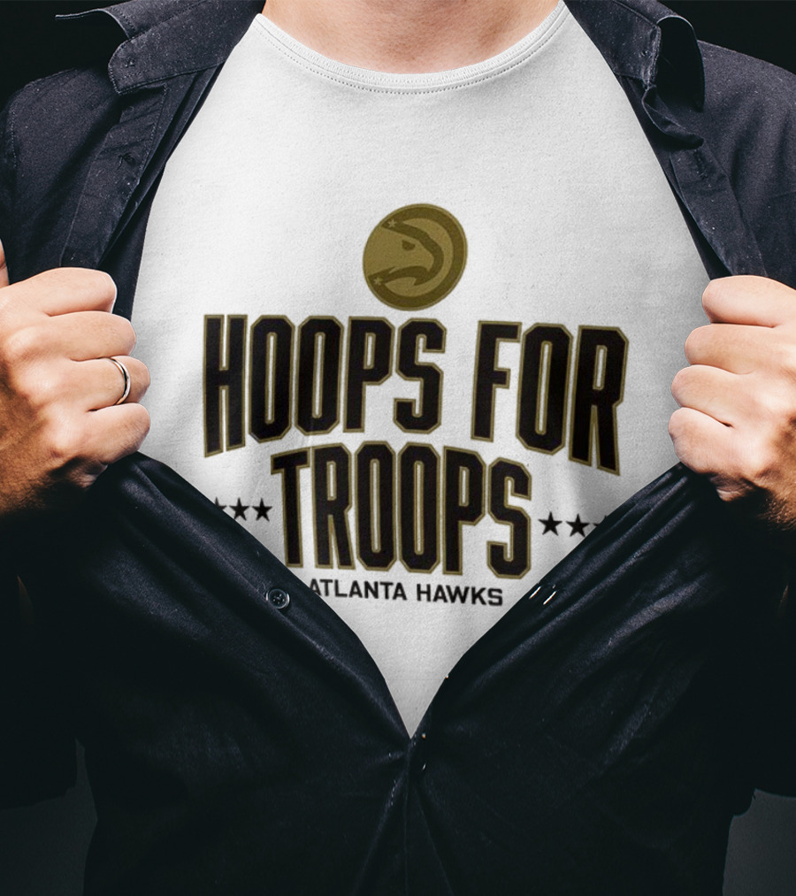 Atlanta Hawks Hoops For Troops Basketball Tribute T-Shirt
