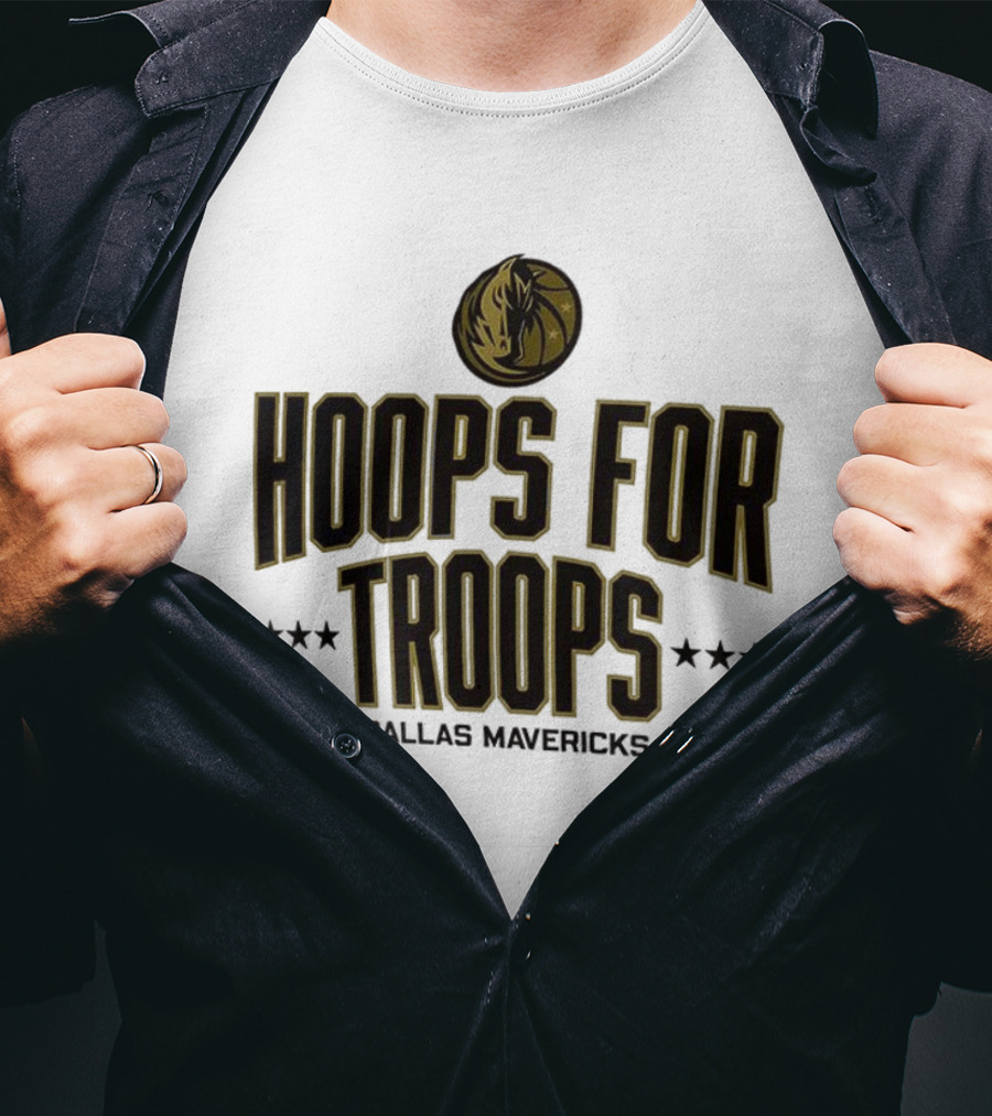 Dallas Mavericks Hoops For Troops Basketball Event With Stars T-Shirt