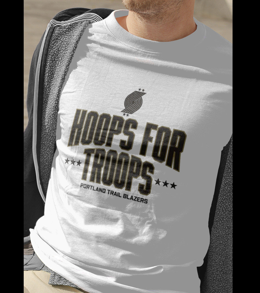 Portland Trail Blazers Hoops For Troops Team Tribute T-Shirt
