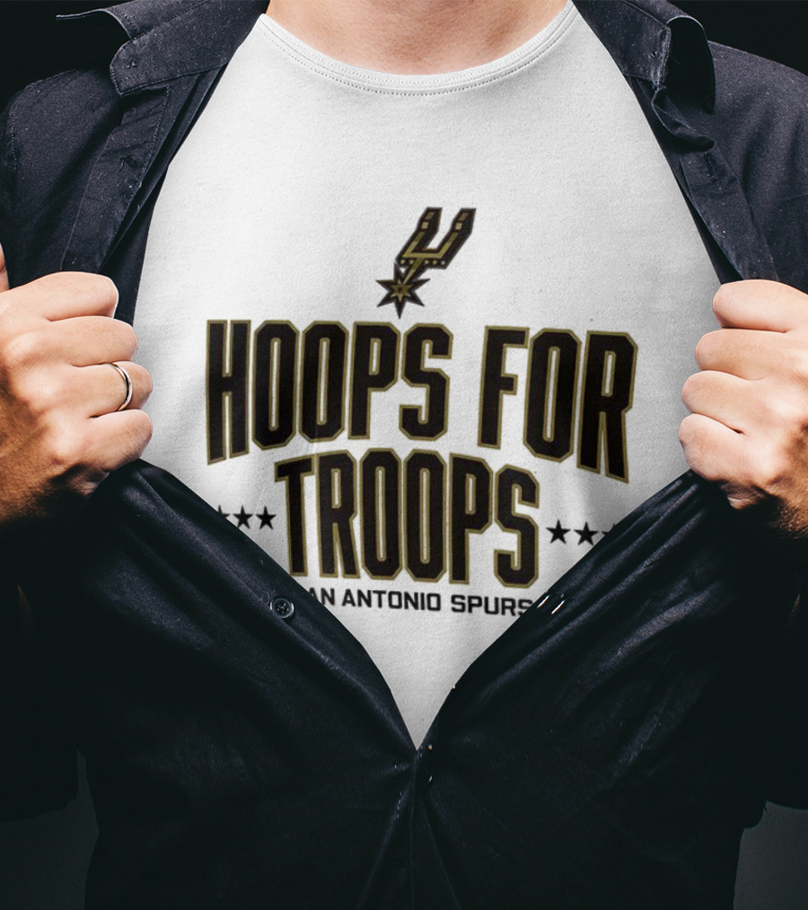 San Antonio Spurs Hoops For Troops Stars Basketball Team Event T-Shirt
