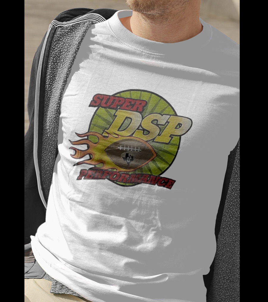 Super DSP Performance Flaming Football Graphic T-Shirt