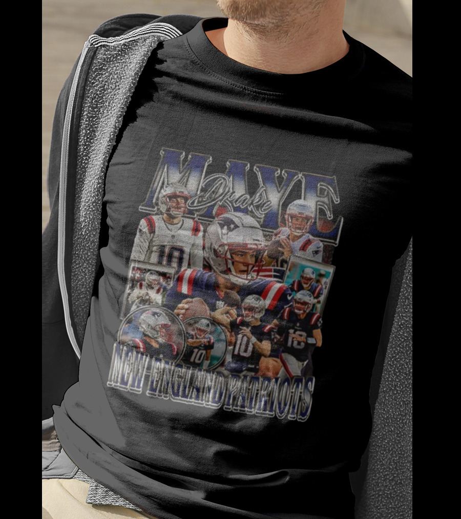 Drake Maye New England Patriots Football Player Tribute T-Shirt