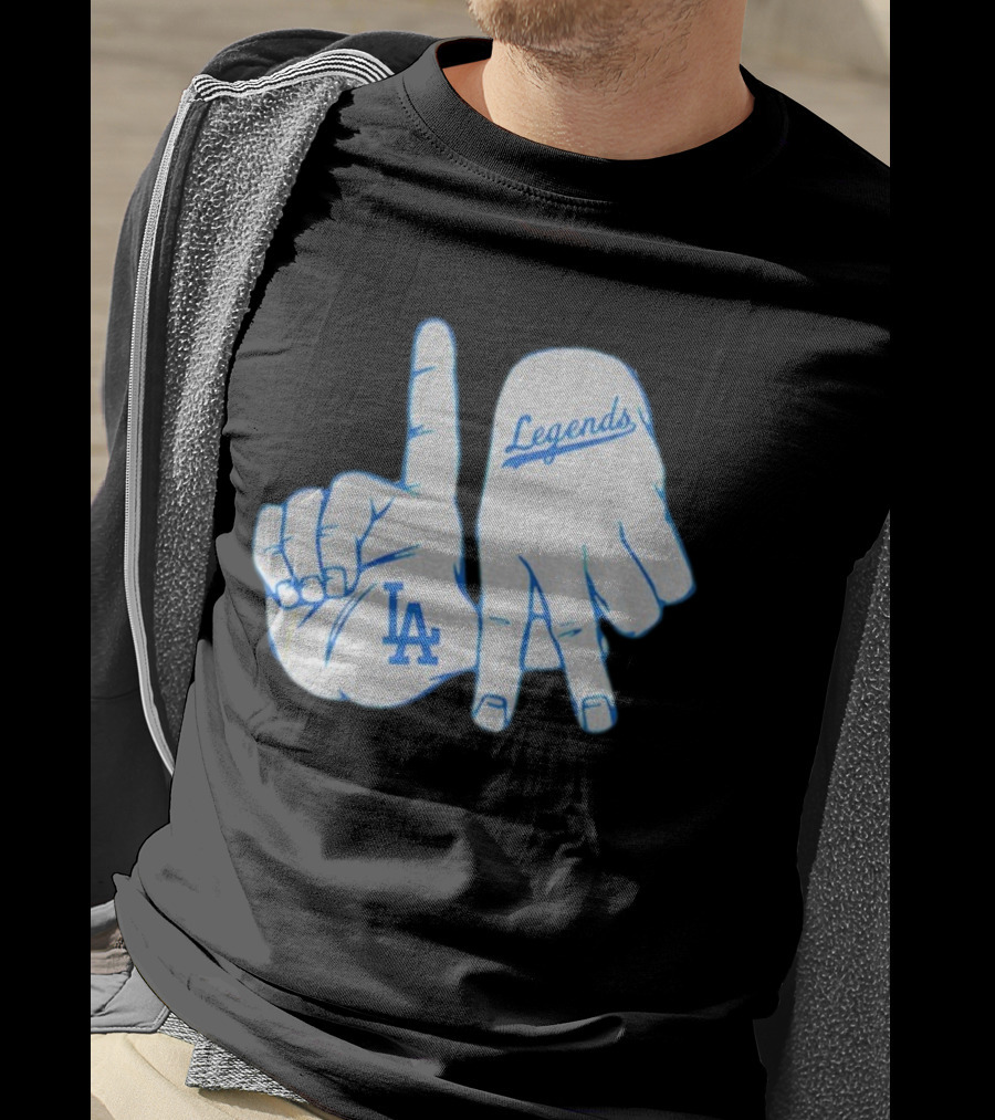 Los Angeles Dodgers Legends LA Hand Sign 2025 MLB Baseball T-Shirt