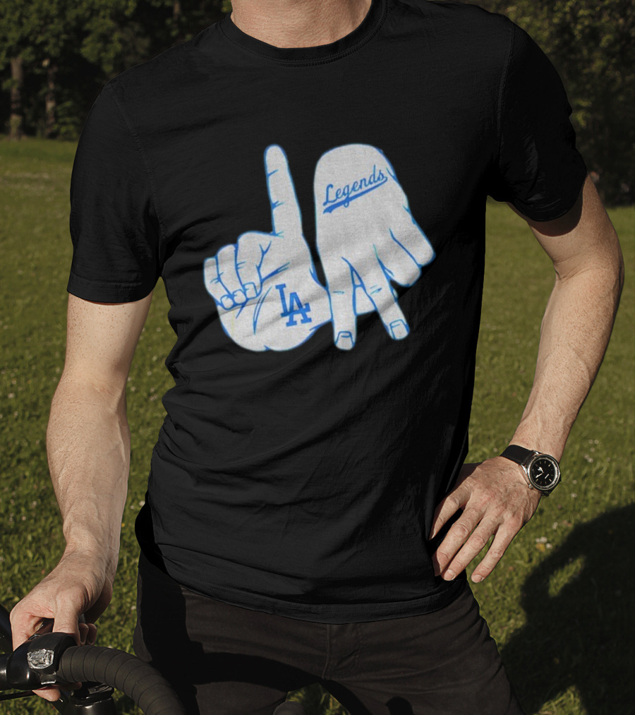 Los Angeles Dodgers Legends LA Hand Sign 2025 MLB Baseball T-Shirt