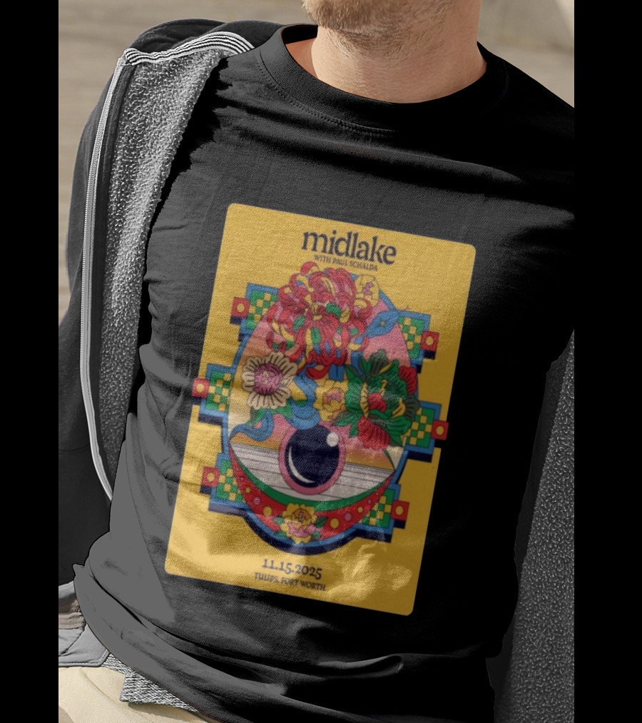 Midlake With Paul Schalda Tulips Fort Worth 11 15 2025 Psychedelic Flower Art T-Shirt