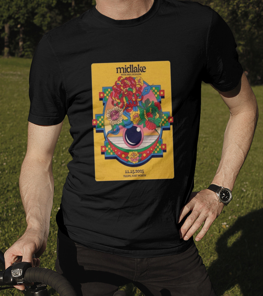 Midlake With Paul Schalda Tulips Fort Worth 11 15 2025 Psychedelic Flower Art T-Shirt