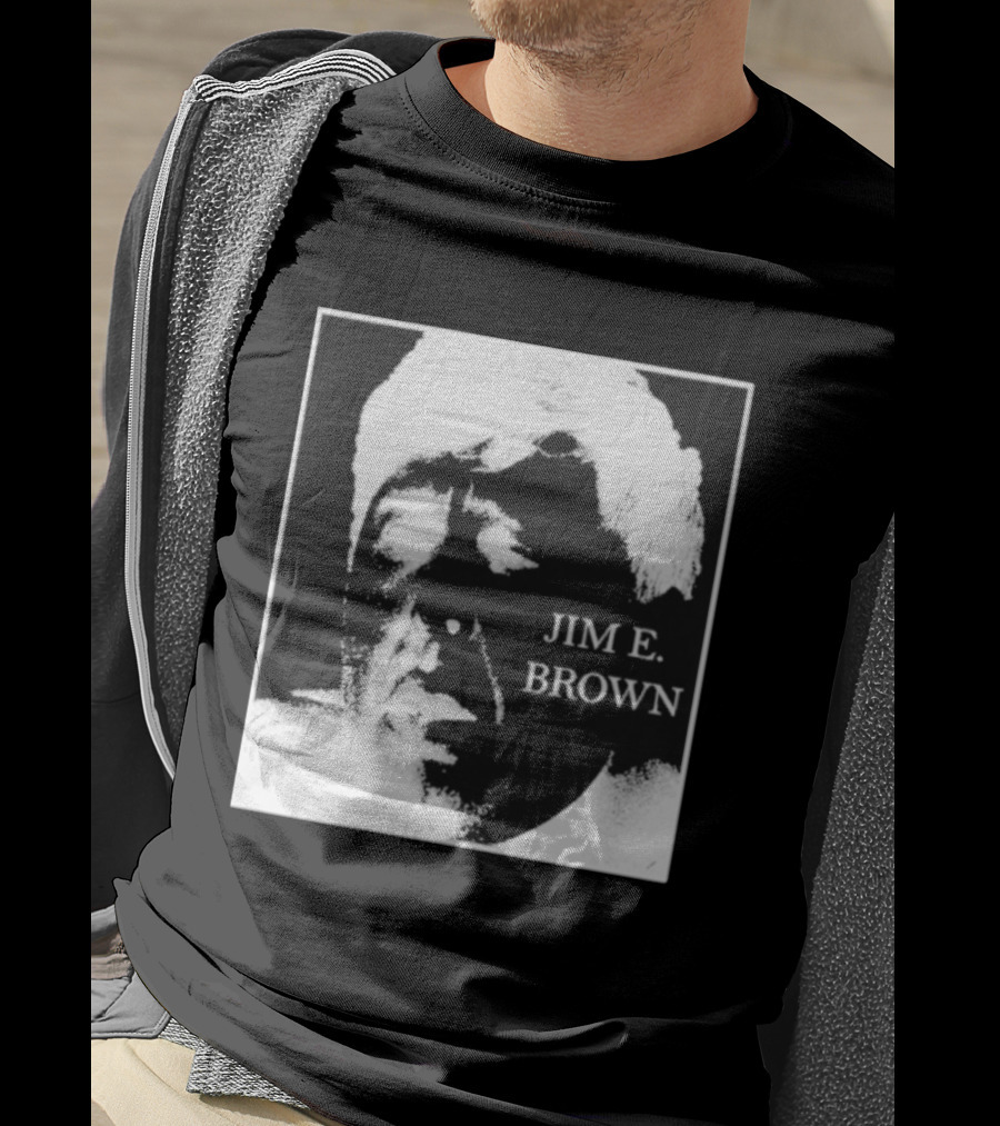 Jim E. Brown Face Monochrome High Contrast T-Shirt