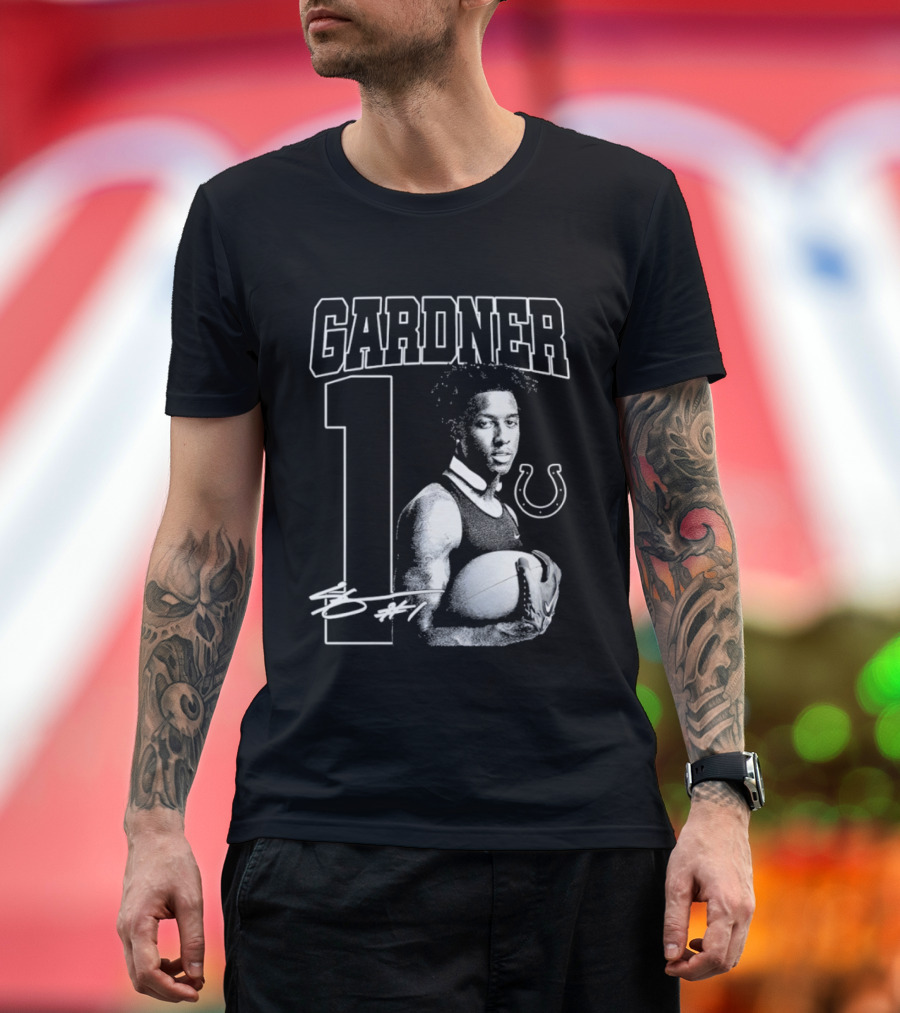Gardner 1 Indianapolis Colts NFL Football Vintage Signature T-Shirt