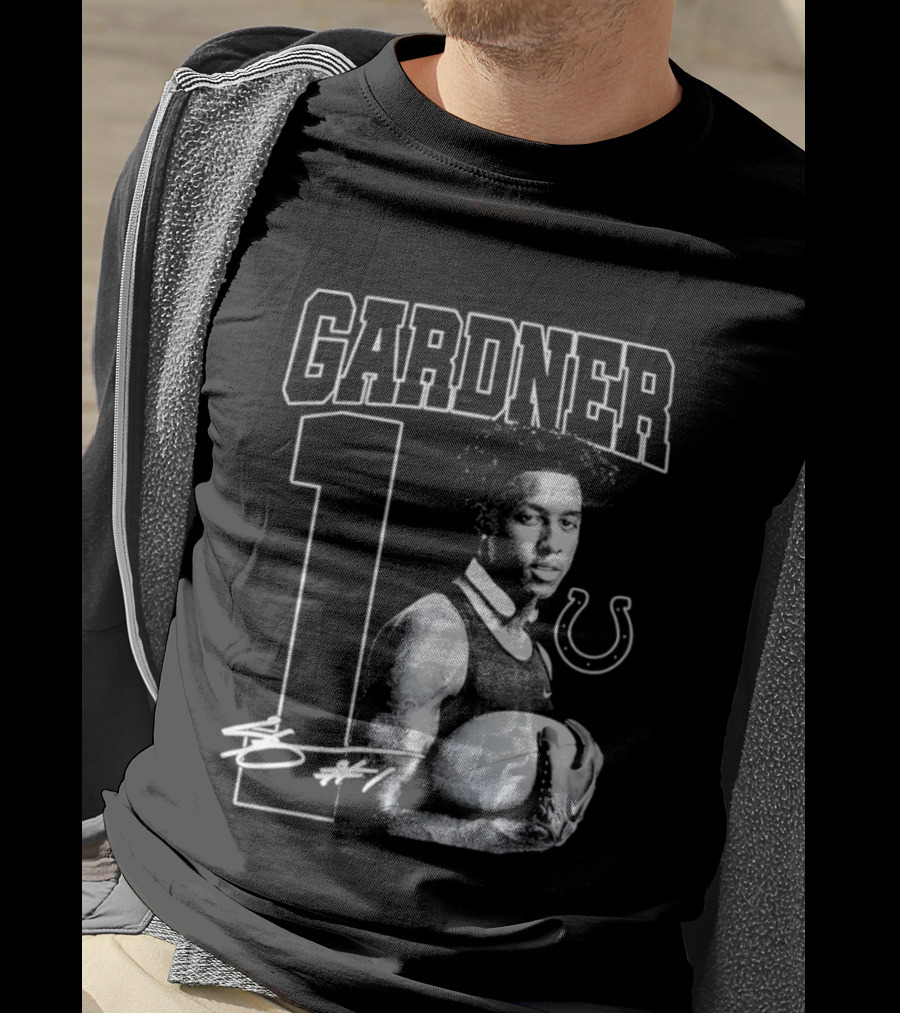 Gardner 1 Indianapolis Colts NFL Football Vintage Signature T-Shirt