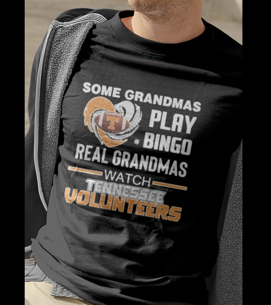 Some Grandmas Play Bingo Real Grandmas Tennessee Volunteers Football Diamond Heart T-Shirt