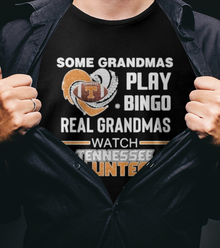 Some Grandmas Play Bingo Real Grandmas Tennessee Volunteers Football Diamond Heart T-Shirt