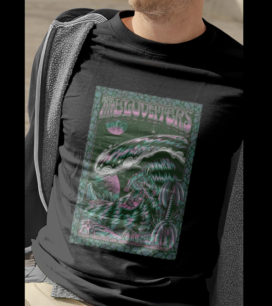 The Elovaters Greenfield Lake Amphitheater Wilmington NC Nov 12 2025 Wave Surf Psychedelic Art T-Shirt