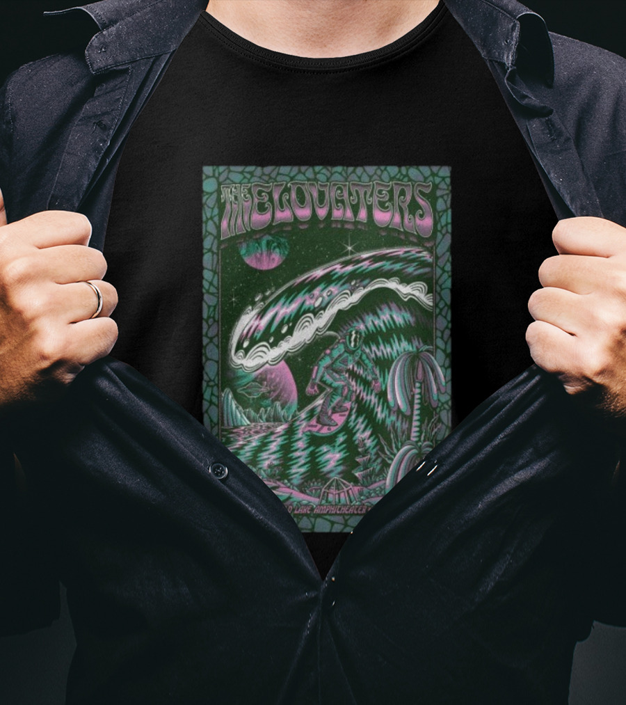 The Elovaters Greenfield Lake Amphitheater Wilmington NC Nov 12 2025 Wave Surf Psychedelic Art T-Shirt