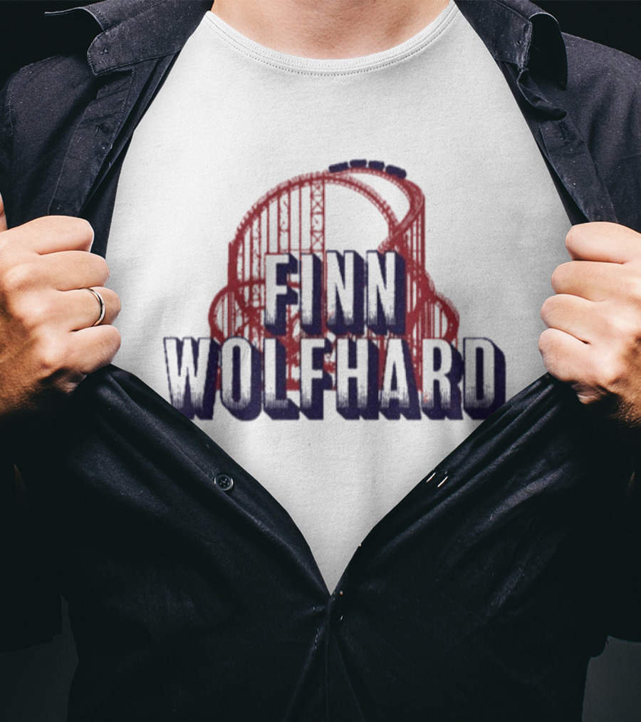 Finn Wolfhard Roller Red Blue Headphones T-Shirt