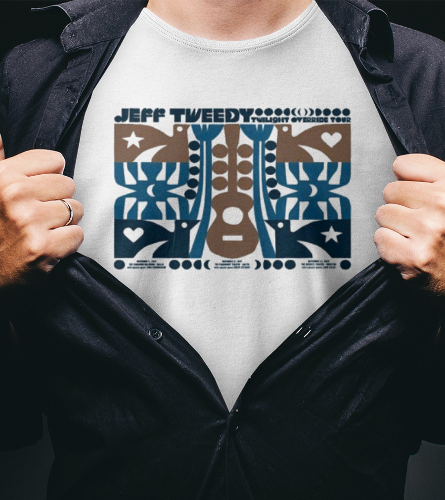 Jeff Tweedy 2025 Houston TX Acoustic Heart And Star Design T-Shirt