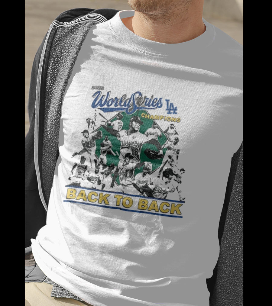 ```Los Angeles Dodgers MLB World Series Champions Back To Back 1955 2025 Vintage``` T-Shirt