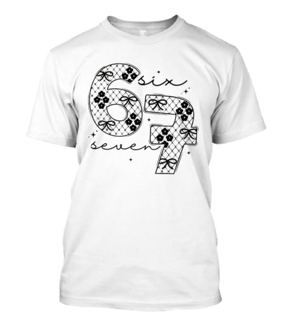 Lace Six Seven Viral 67 Intricate Floral Pattern T-Shirt