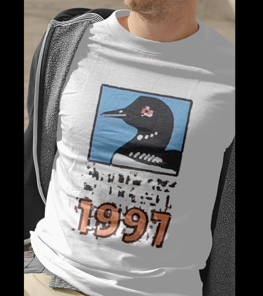 Only New York Wildlife Dept 1997 Loon Wildlife Iconic Bird Emblem T-Shirt
