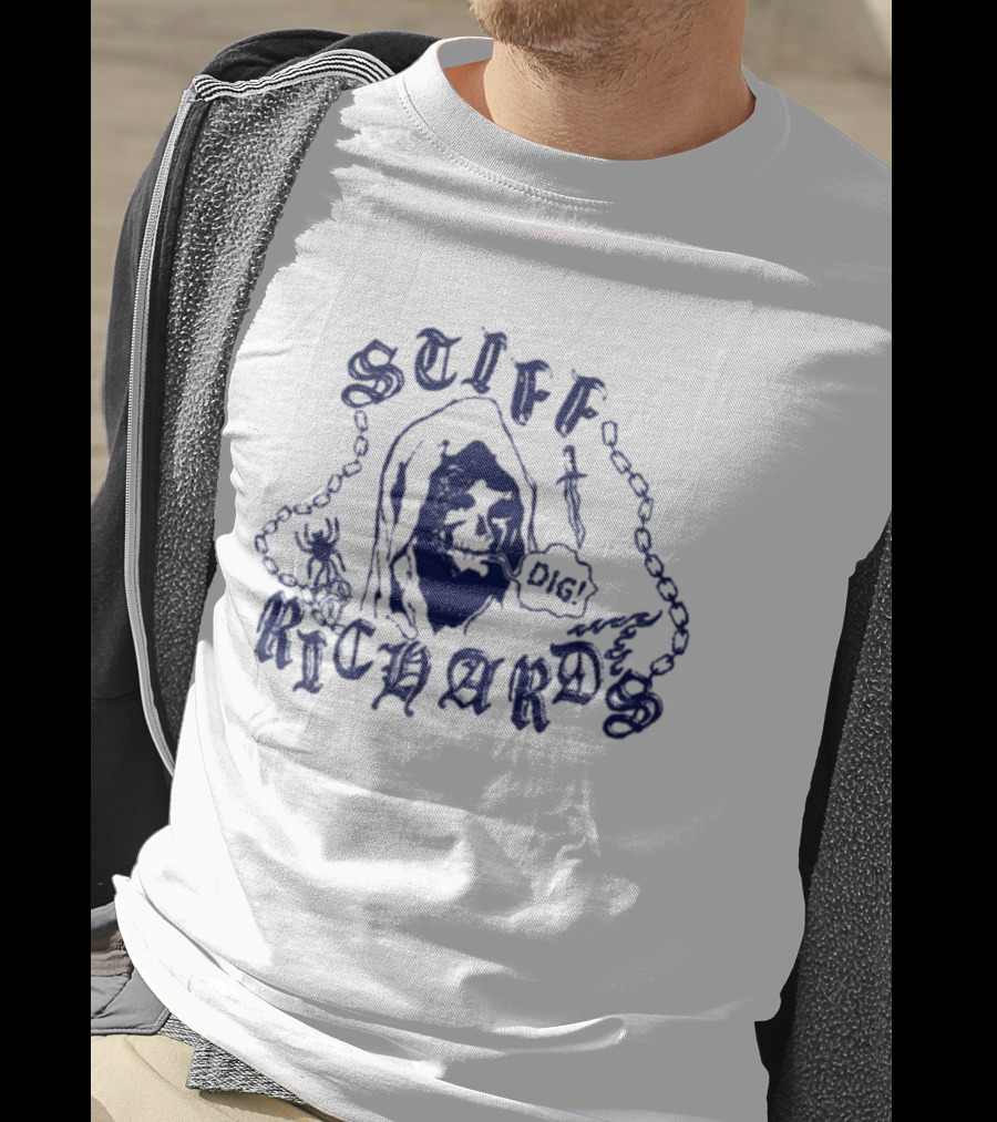 Stiff Richards Dig Or Die Grim Reaper Chain Skeleton T-Shirt