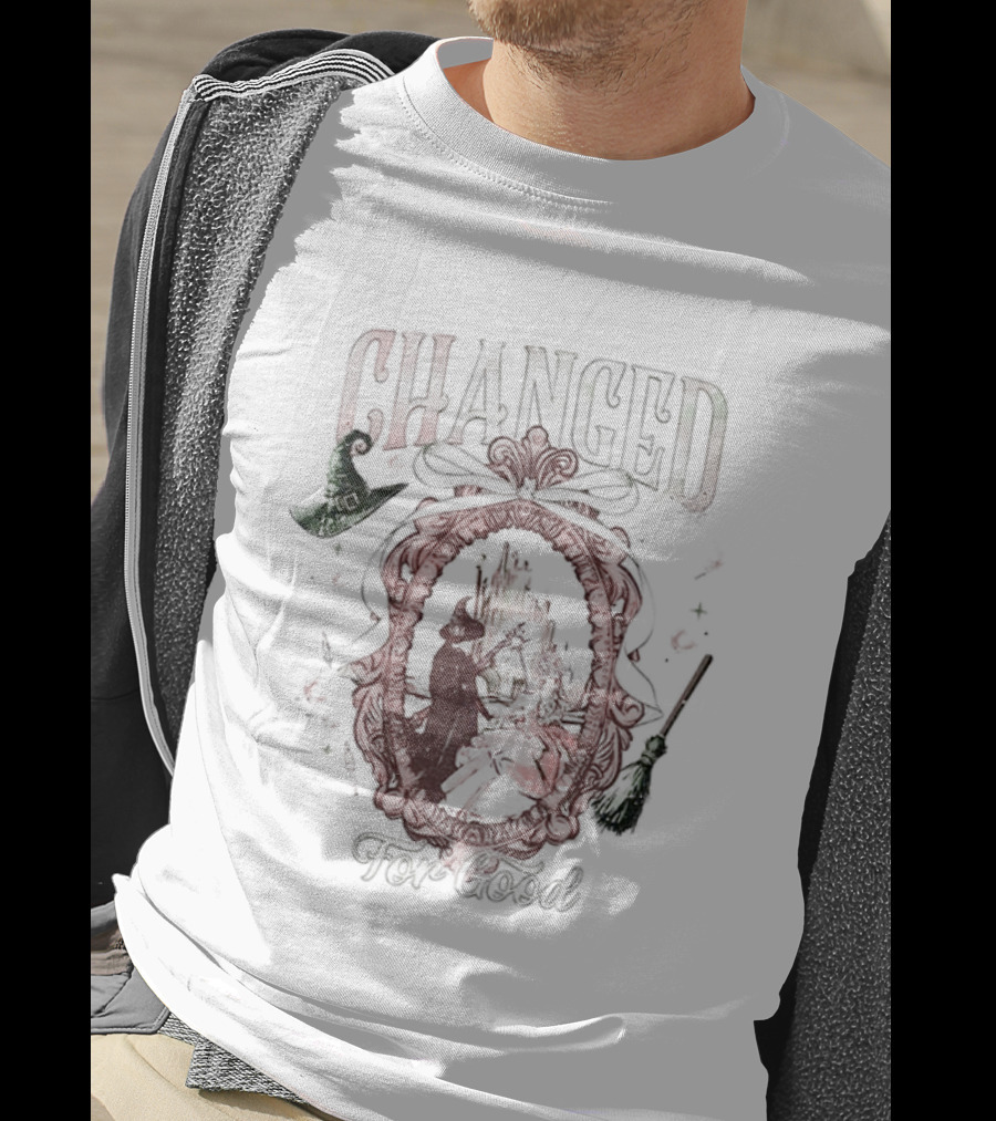 Wicked Change For Good Defy Gravity Broomstick Magic Wand Halloween T-Shirt