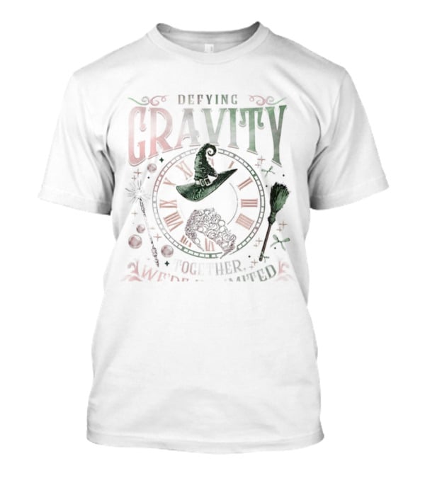 Defying Gravity Together We’re Unlimited Halloween Wicked Witch Hat Broom Theme T-Shirt