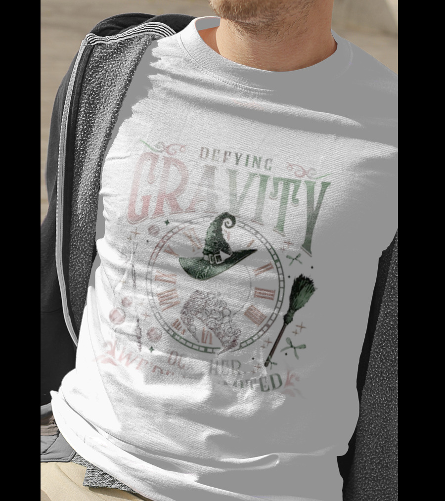 Defying Gravity Together We’re Unlimited Halloween Wicked Witch Hat Broom Theme T-Shirt