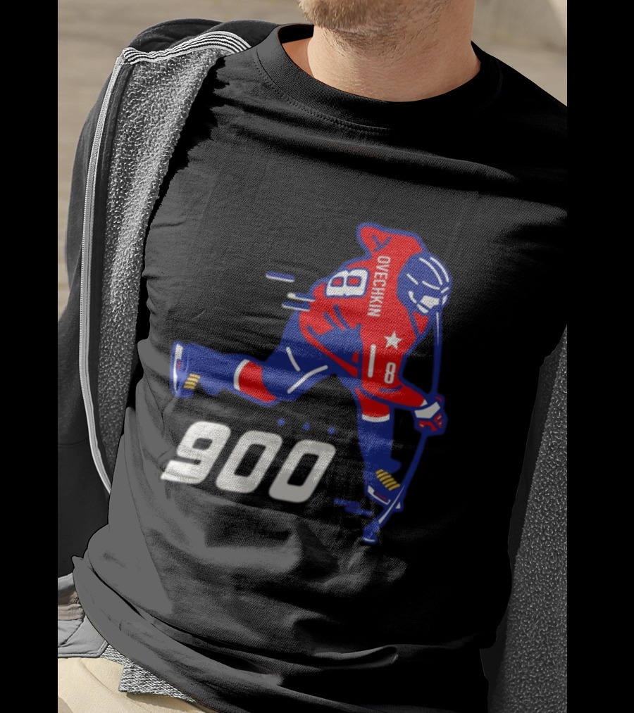 Alex Ovechkin 900 Washington Capitals NHL Hockey Player Milestone Achievement T-Shirt