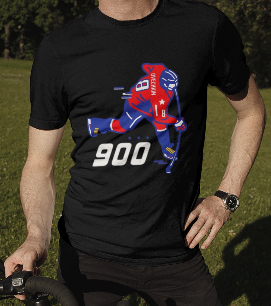 Alex Ovechkin 900 Washington Capitals NHL Hockey Player Milestone Achievement T-Shirt